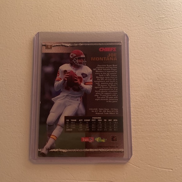 Joe montana proline card - Picture 2 of 2